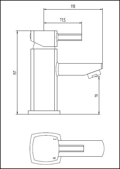 Skye Mono Basin Mixer & Push Waste