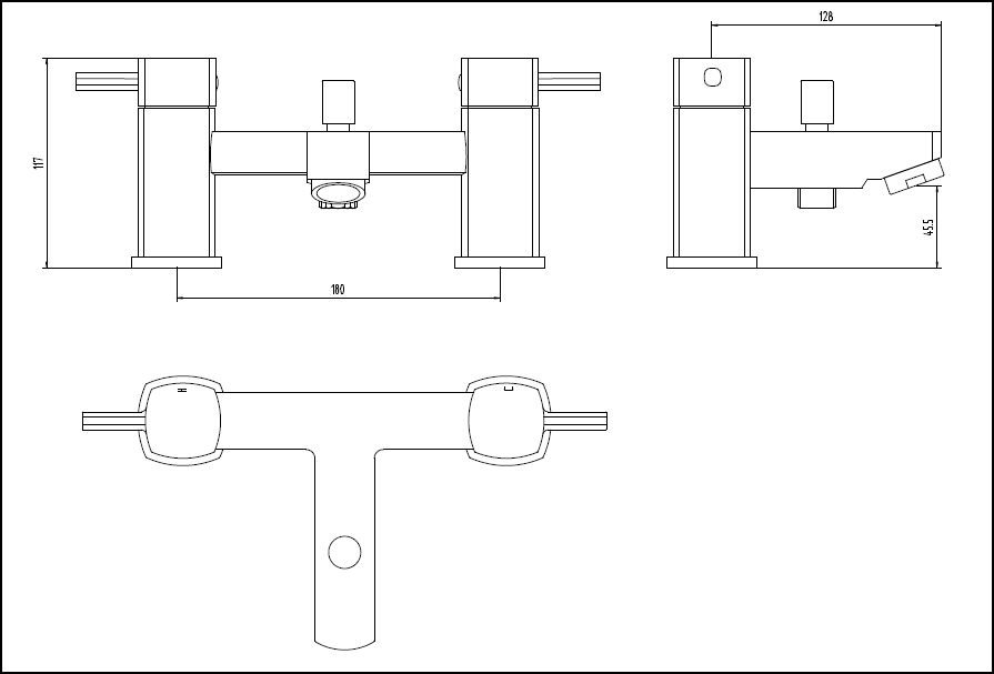 Skye Bath Shower Mixer C/W Shower Kit CP