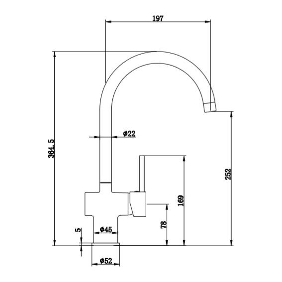 Spey Single Lever Sink Mixer CP
