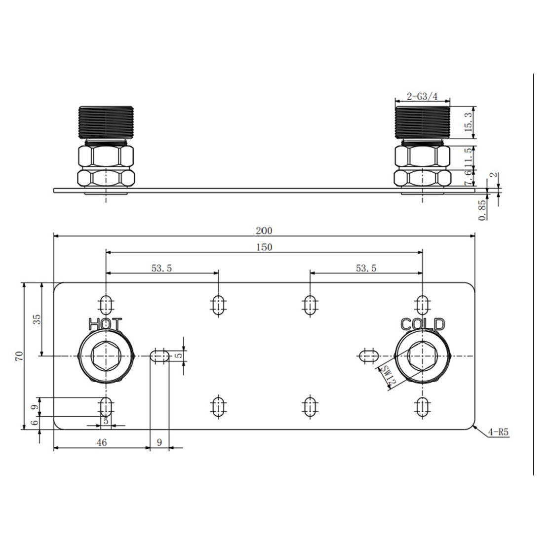 ASP In wall Shower Fixing Plate