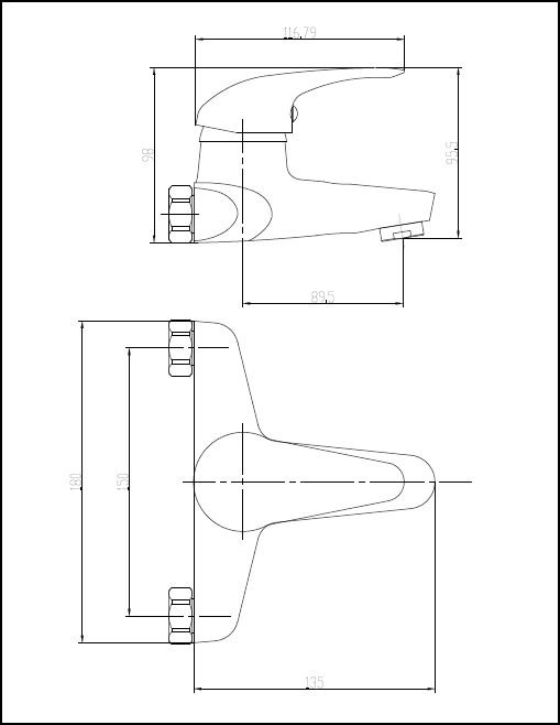 Barra SLR Wall Mounted Bath Filler CP (See Mixers Acc Section For Legs)