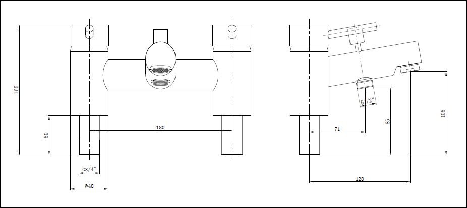 Tay Bath Shower Mixer/Kit 1 CP