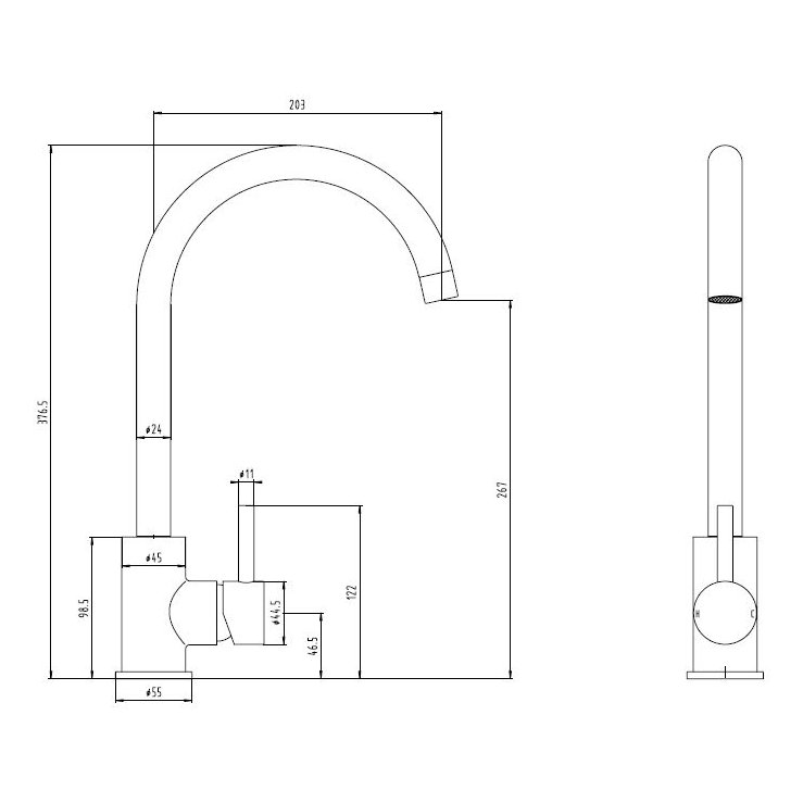 Blackford Black Single Lever Sink Mixer