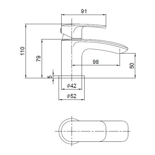 Alder Mini Basin Mixer C/W Waste