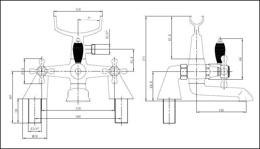 Melrose Bath Shower Mixer inc.. Kit CP