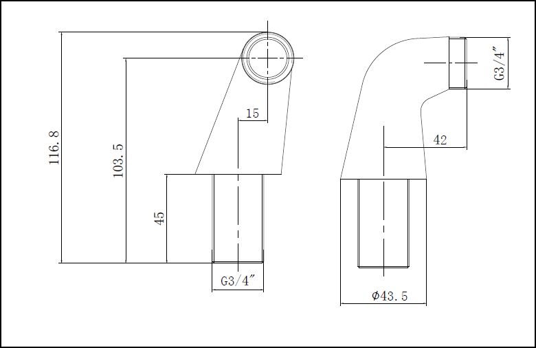 Bath Mixer Standard Extension Legs-Pair CP