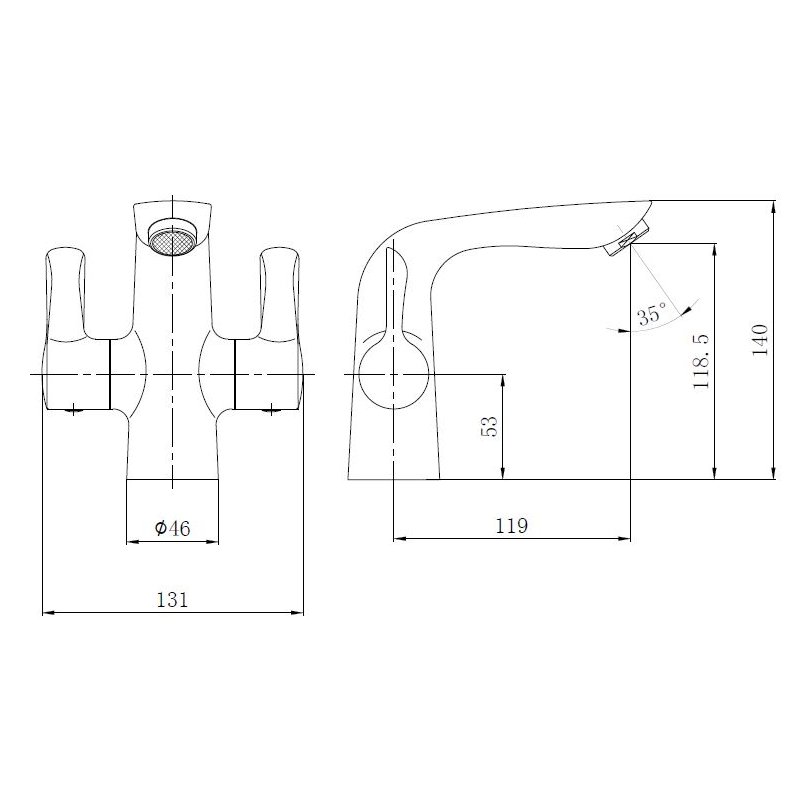 Lismore Mono Basin Mixer and Click Waste