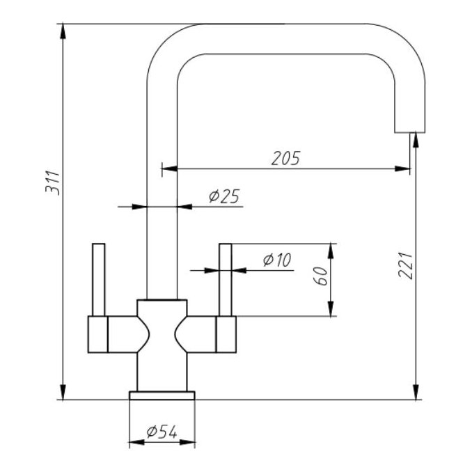 Cullen SS Cruciform Sink Mixer