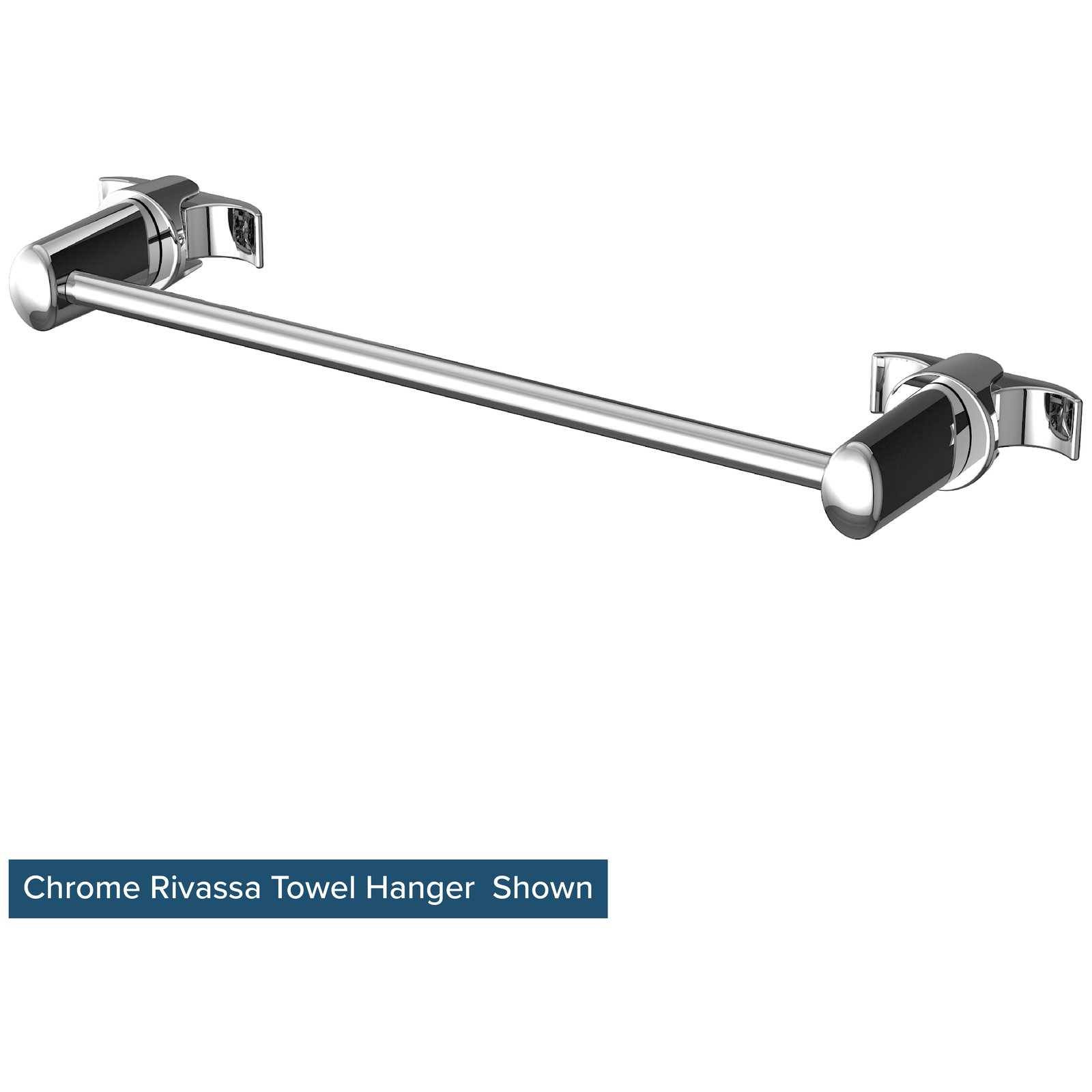 Rivassa Towel Hanger Set with 600mm Bar White