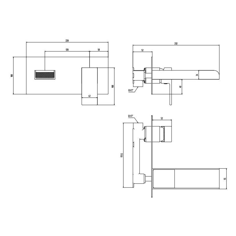 Balfron Wall Mounted Bath Mixer