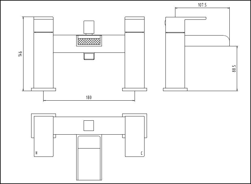 Balfron Deck Bath Shower Mixer C/W Shower Kit CP