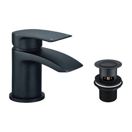 Coll Black Mini Basin Mixer & Click Waste
