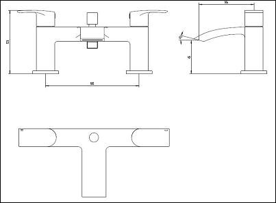 Coll Deck Bath Shower Mixer C/W Shower Kit CP