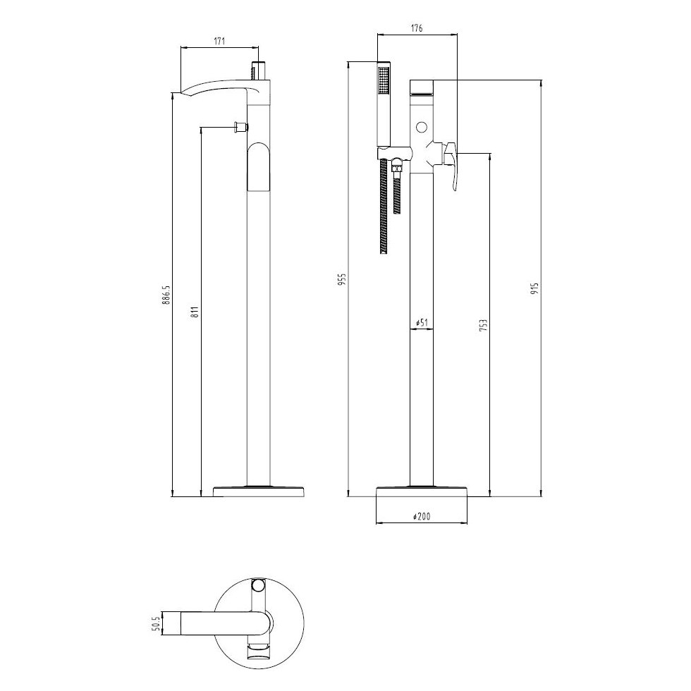 Coll Floor Standing Bath Shower Mixer
