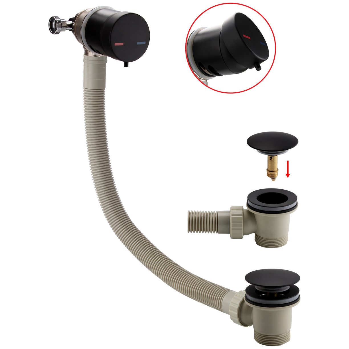 Selkirk Overflow Bath filler black