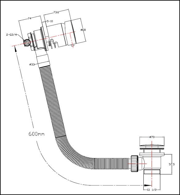 Selkirk Overflow Bath Filler