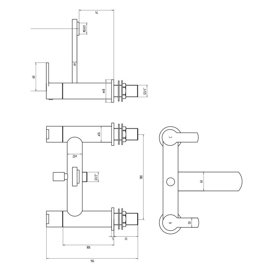 Golspie Bath Shower Mixer and Kit