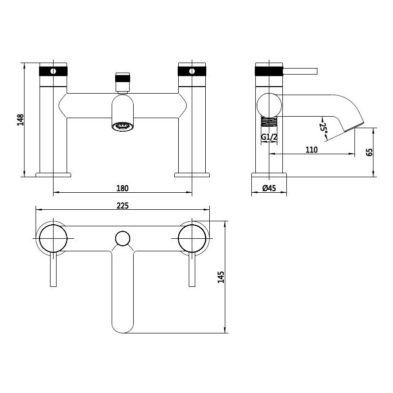 Dundas Chrome Bath Shower Mixer