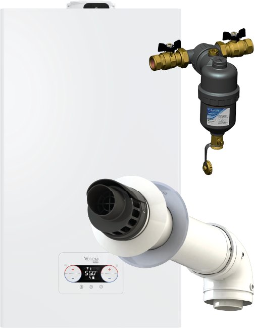 Vibe MAX 26C Boiler + XF Horizontal Flue Kit + 22mm Inline, Compact Magnetic Filter