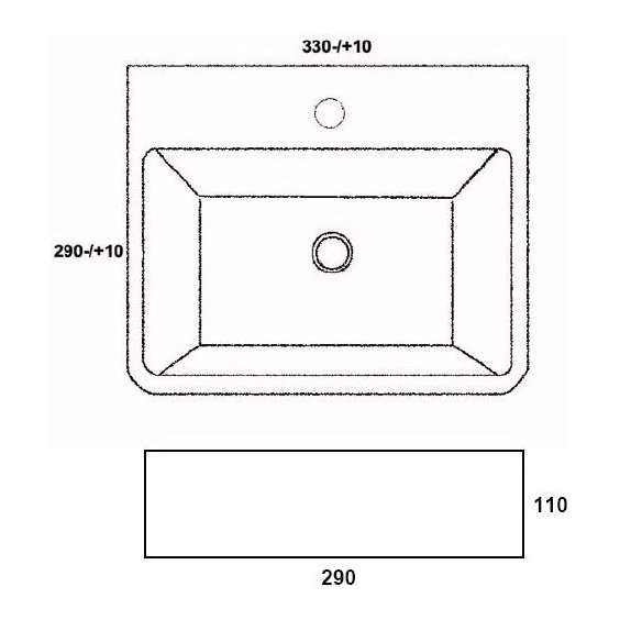 Oban 330 Square Wall Cloak/Sit On Basin 1TH