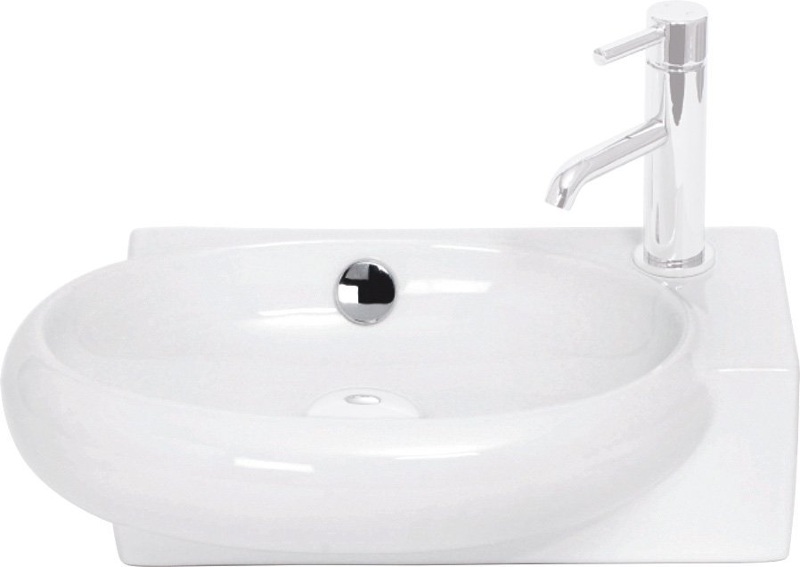 Tay Offset 425 x 270mm Wall Mounted Basin 1TH Right Hand