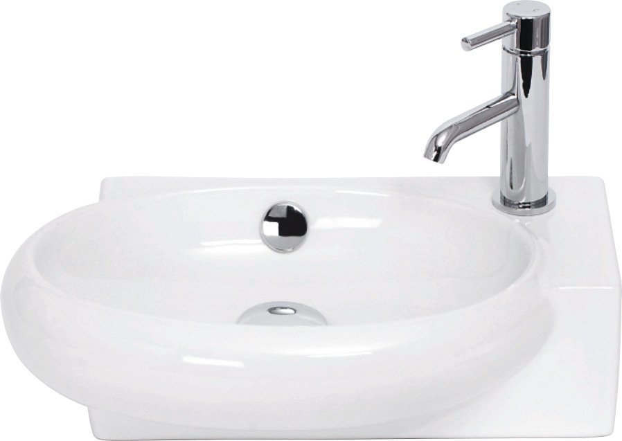 Tay Offset 425 x 270mm Wall Mounted Basin 1TH Right Hand