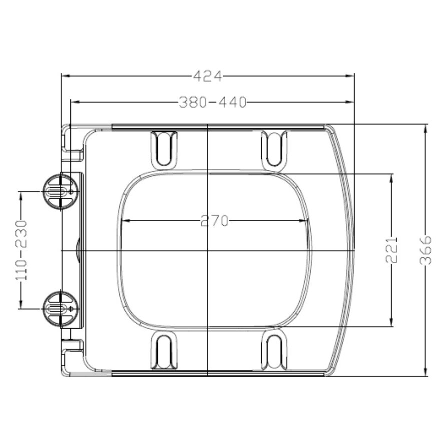 Lewis Square Thermoset Soft Close Seat and Cover