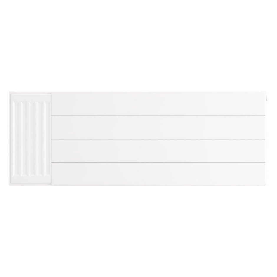 Flat Cover Plate with Lines 400 x 1100 Gloss White