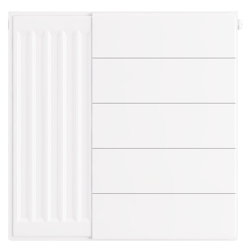 Flat Cover Plate with Lines 500 x 500 Gloss White