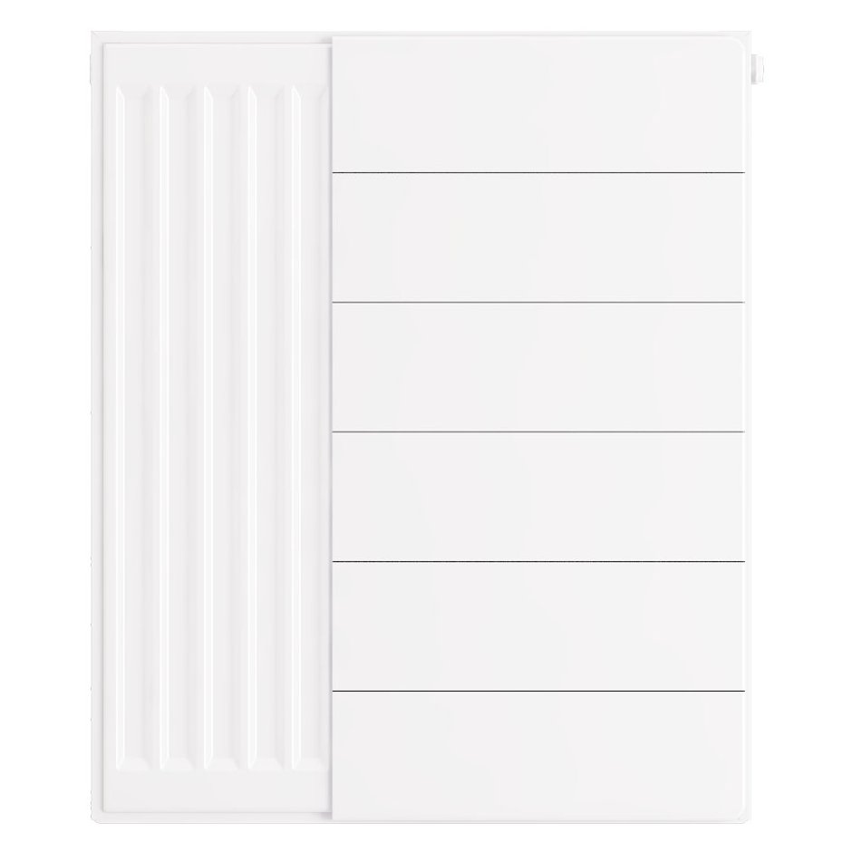 Flat Cover Plate with Lines 600 x 500 Gloss White