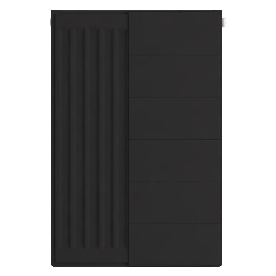 Flat Cover Plate with Lines 600 x 400 Matt Black