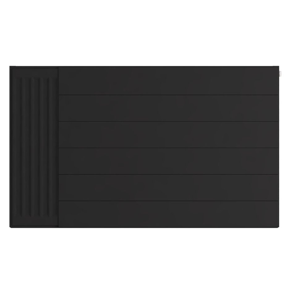 Flat Cover Plate with Lines 600 x 1000 Matt Black