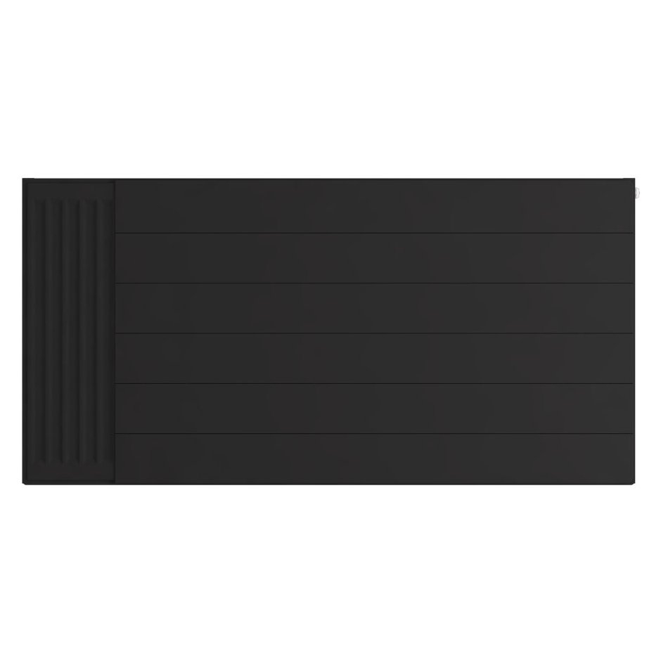 Flat Cover Plate with Lines 600 x 1200 Matt Black