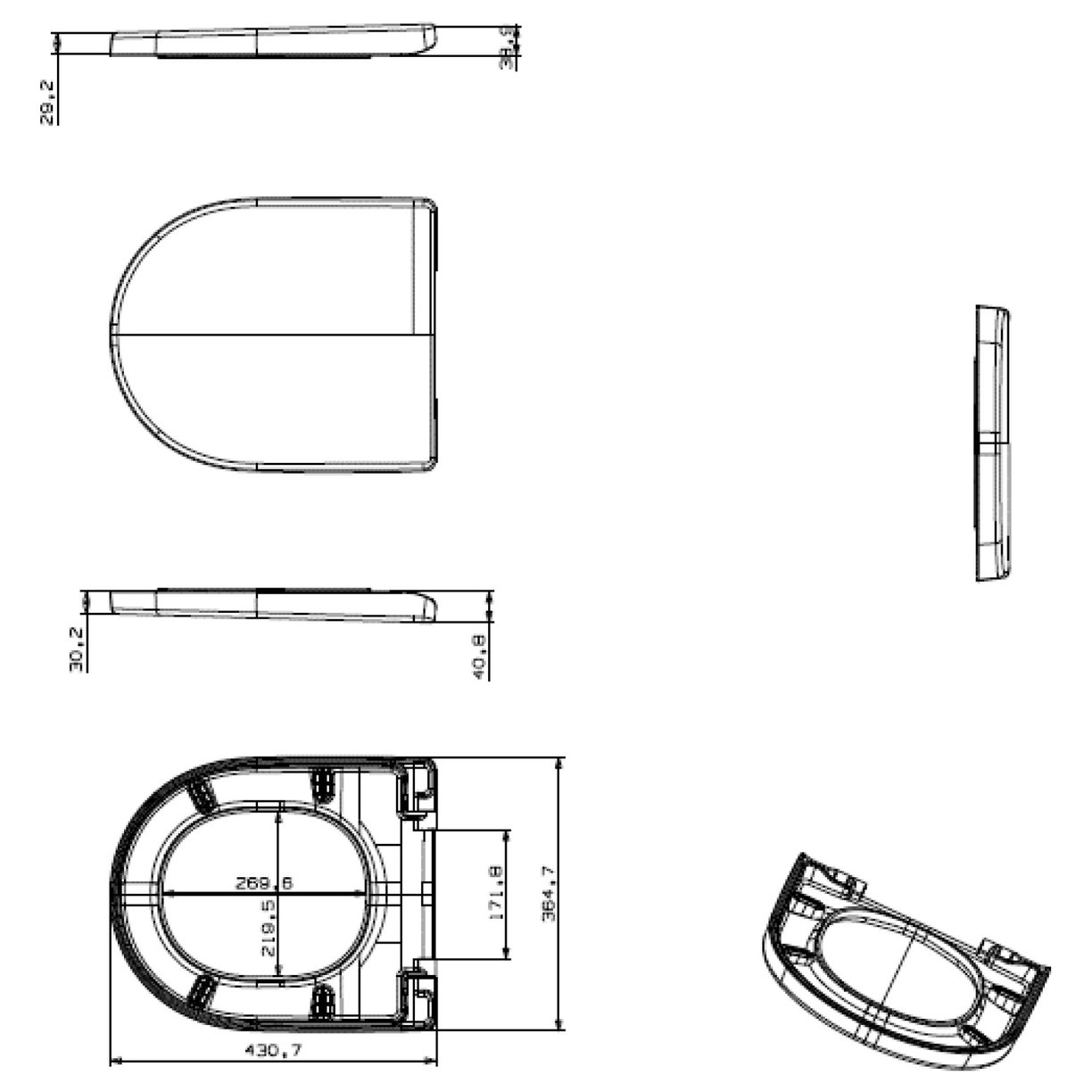 Skara Rimless W/C Seat Soft Close