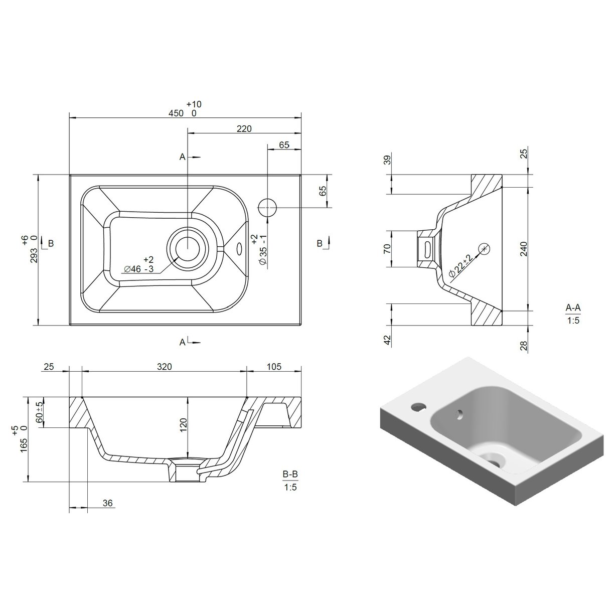 Connel 450mm Ceramic Basin