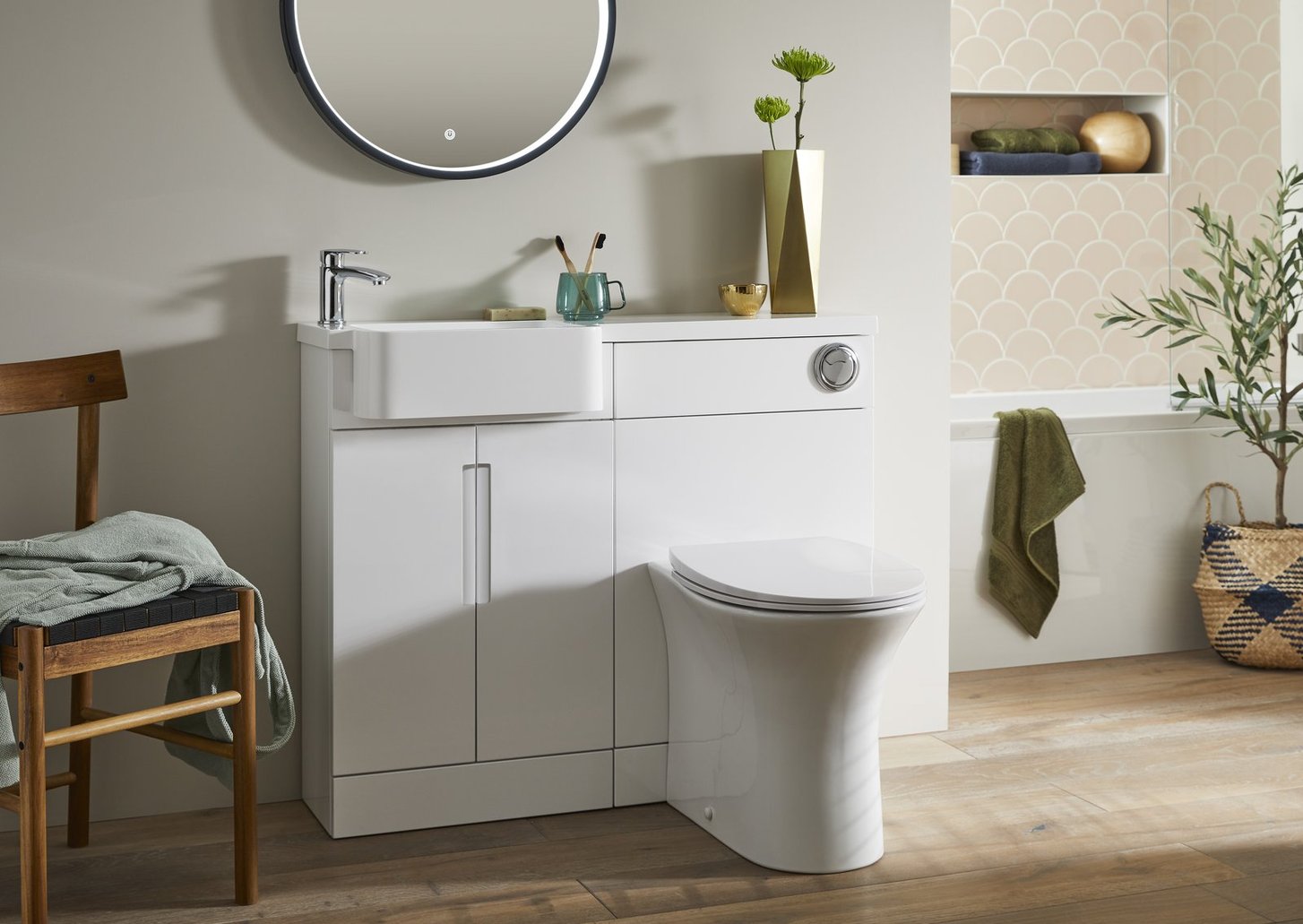 Lewis Slim 1000 Semi-Recessed Combination Unit (Left Hand Basin Option)