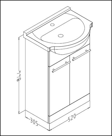 Turnberry 550 Vanity Unit with Ceramic Basin