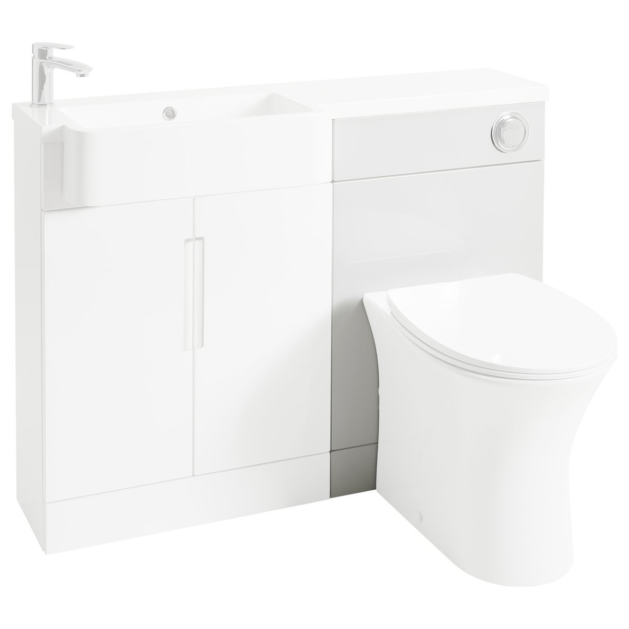 Lewis L Shape WC Unit White Gloss