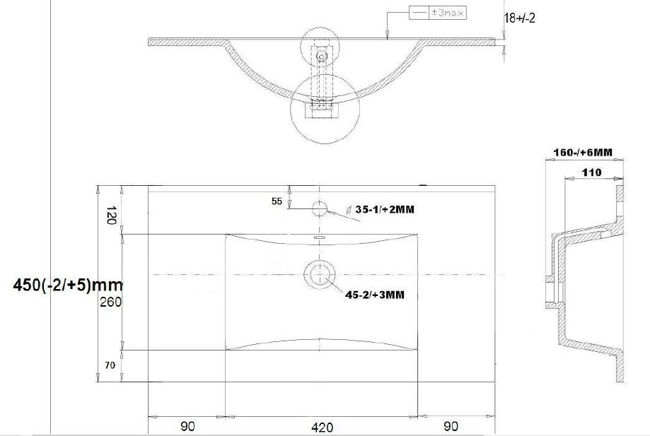 Lomond (Ex Troon) Ceramic Basin White