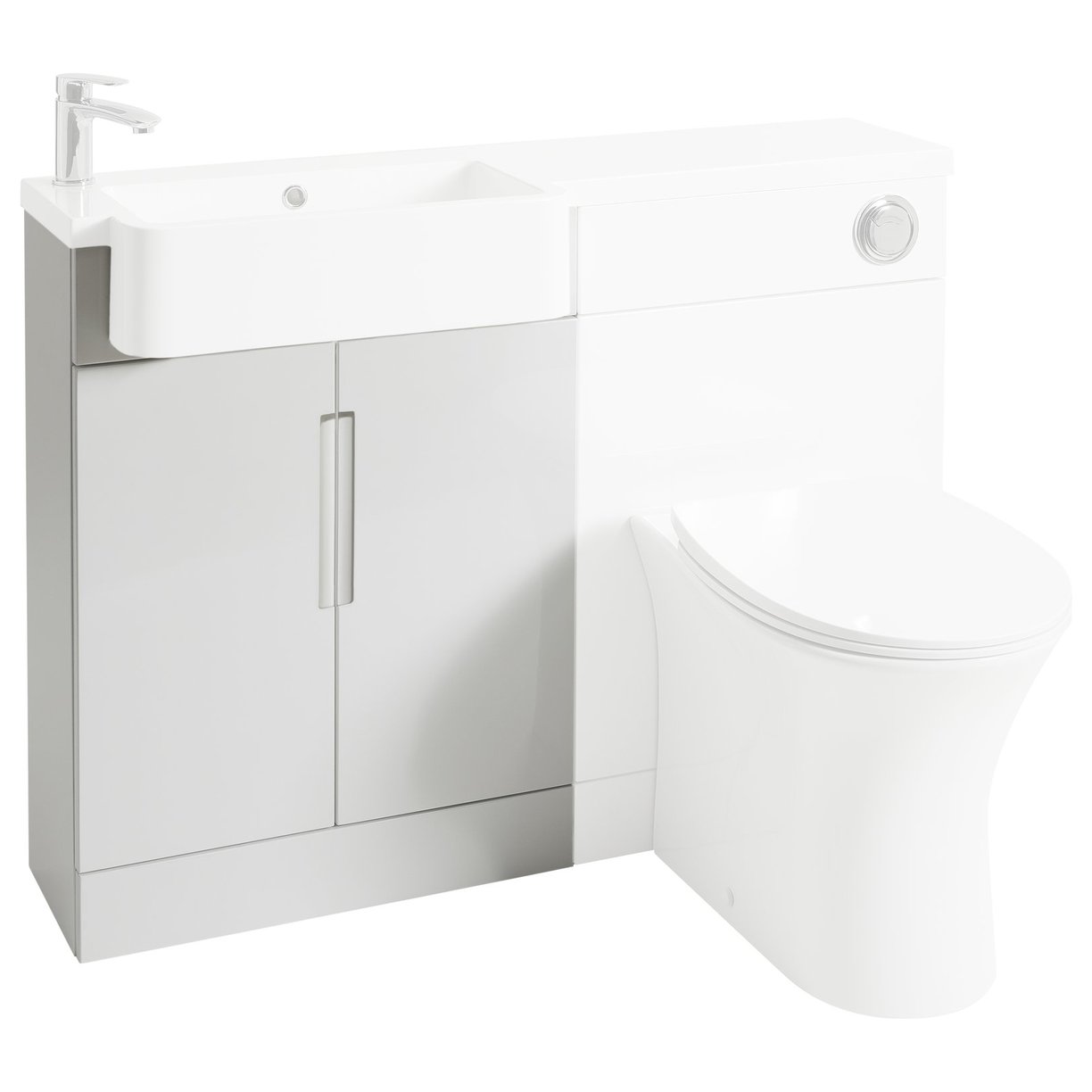 Lewis 600mm Basin Unit Handleless White