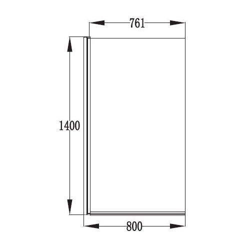 Troon Square Profile Over Bath Shower Screen Chrome 1400 x 800 x 5mm