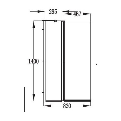 Esk Double Folding Over Bath Shower Screen Chrome 1400 x 850 x 6mm