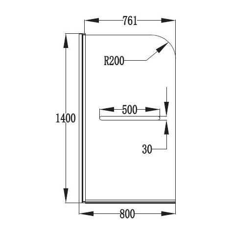 Brora Round Profile Over Bath Shower Screen With Towel Rail
