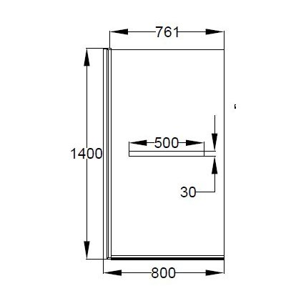 Ellie Square Profile Over Bath Shower Screen With Towel Rail