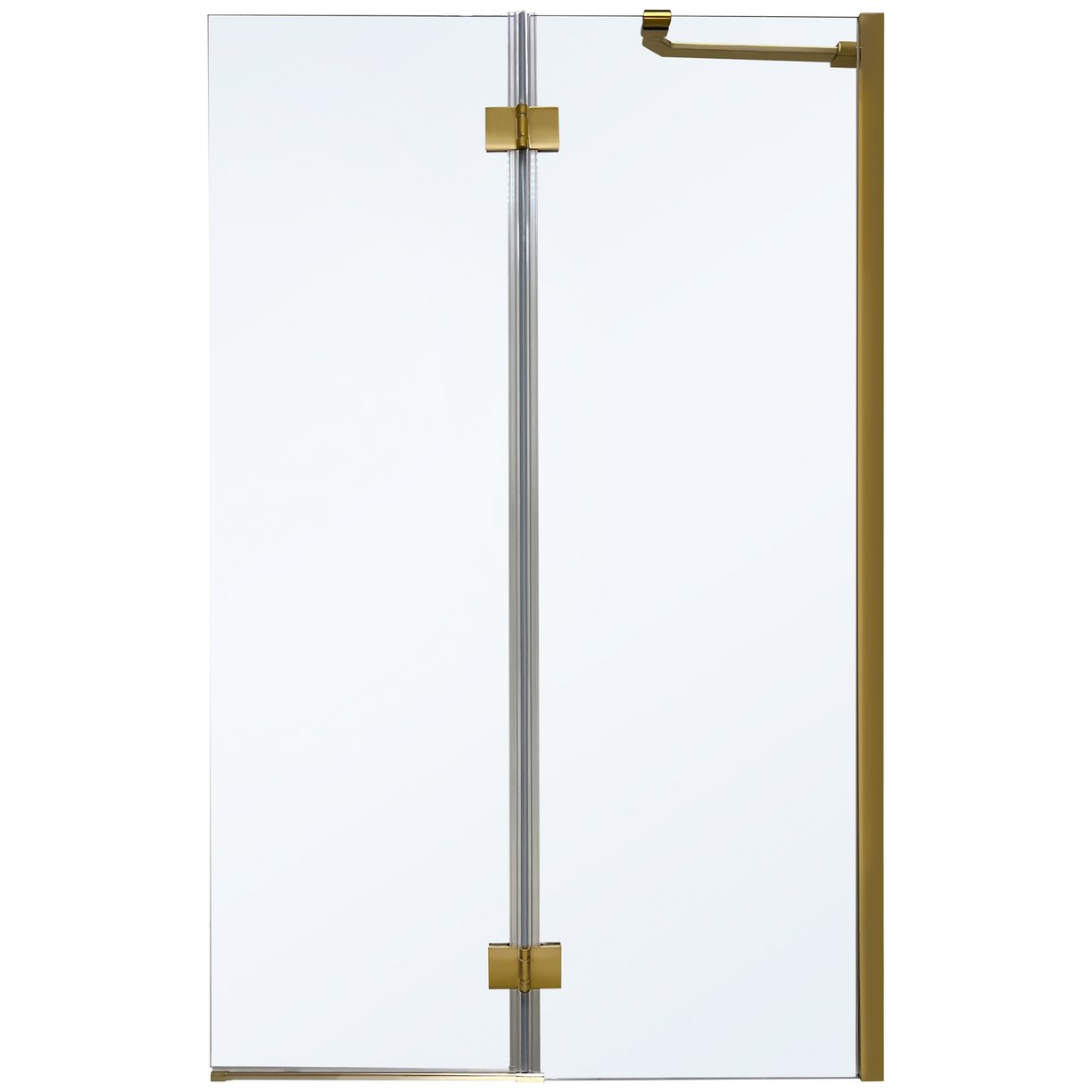 Dornoch double Folding Bath screen Brushed Brass