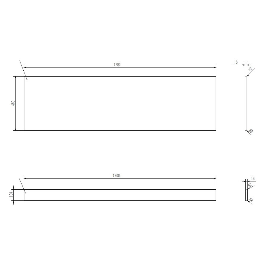 1700mm MDF Bath Panel White