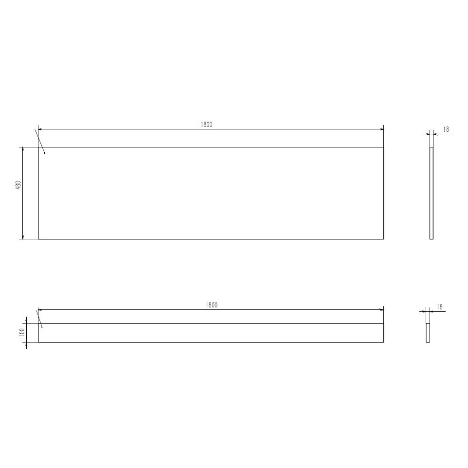 1800mm MDF Bath Panel White