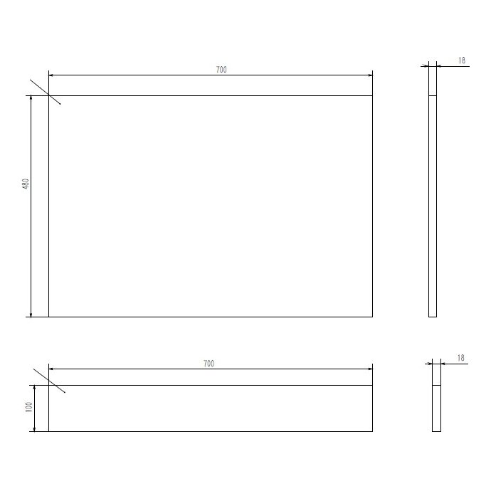 700mm MDF Bath End Panel White
