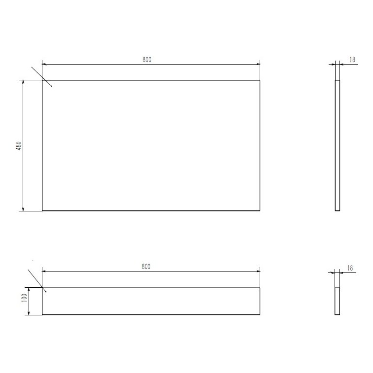 800mm MDF Bath End Panel White