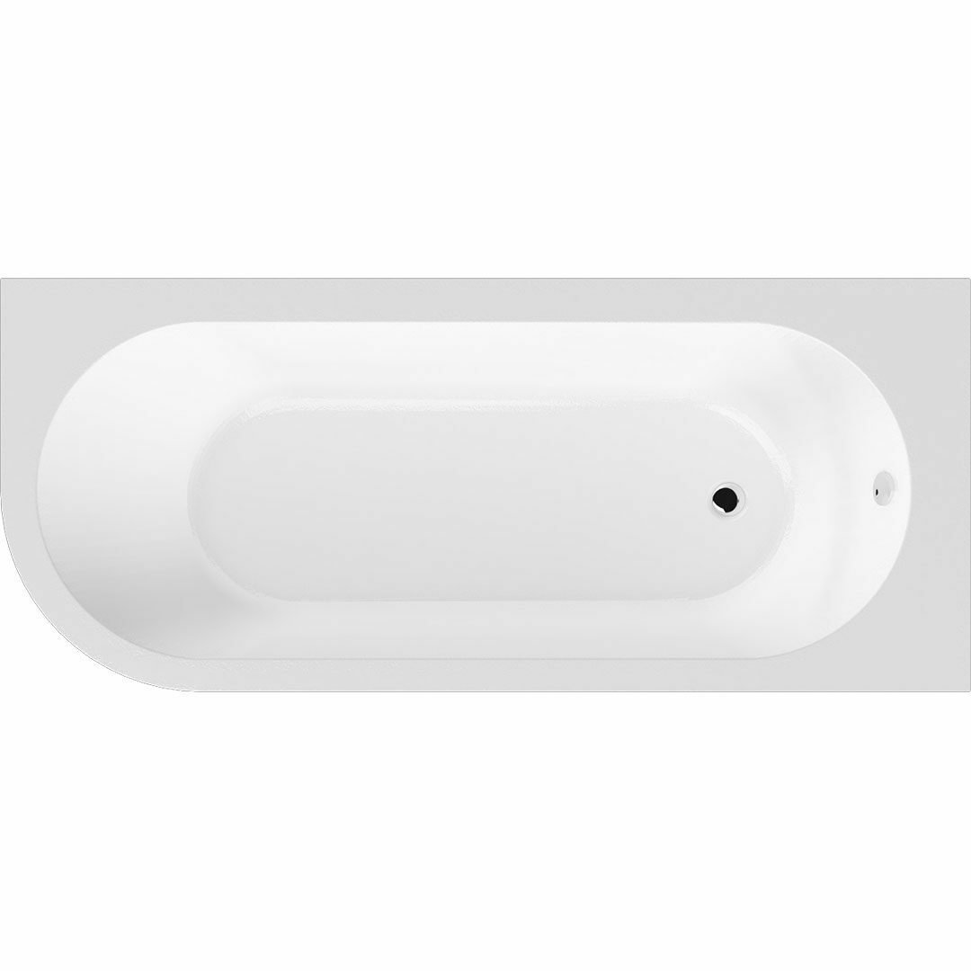 Oban 1700mm J-Shape Single Ended Bath with Heavy Duty Curved Panel (Right Hand)